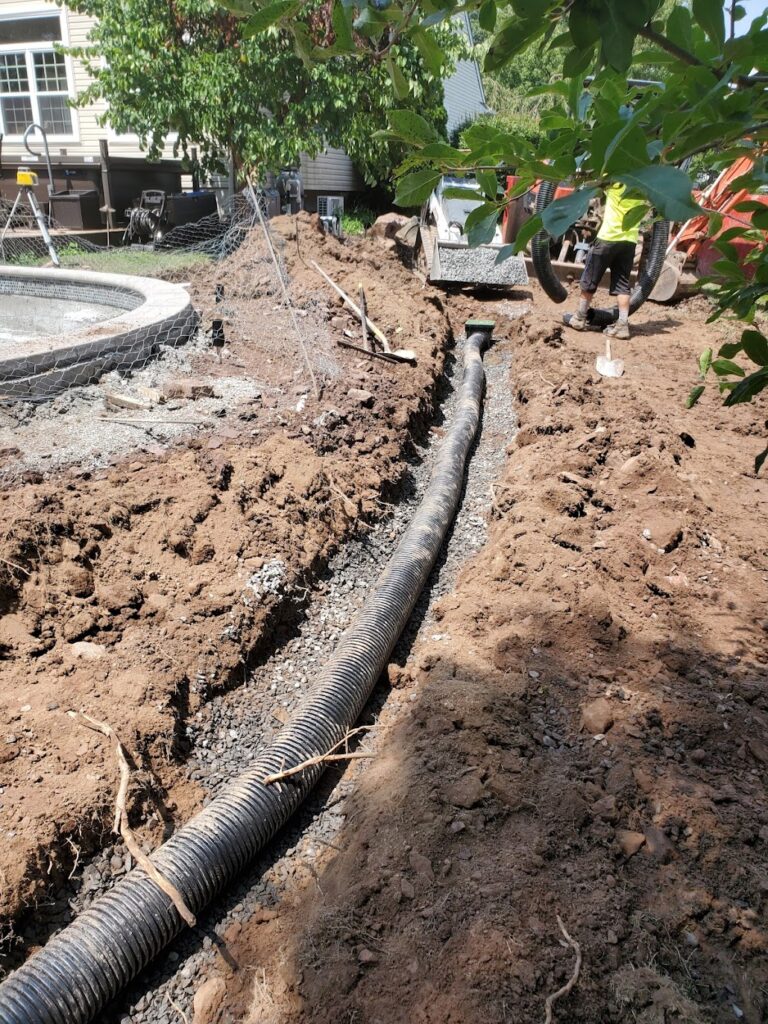 black utilities pipe in the ground